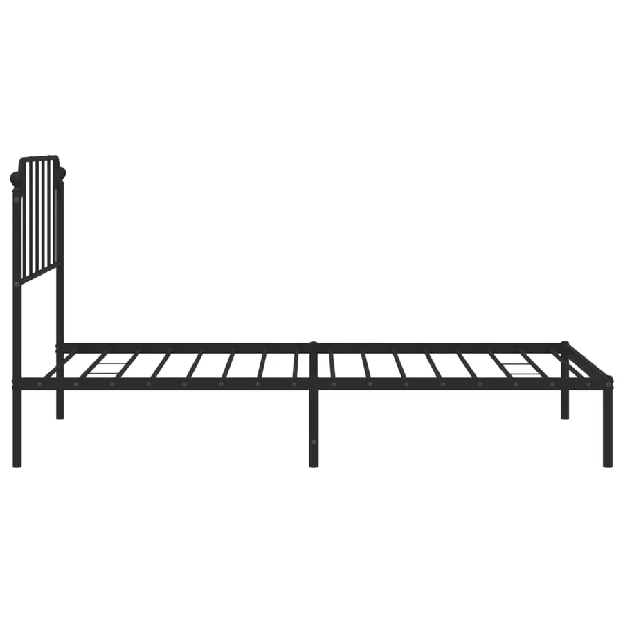 Cadre de lit métal sans matelas avec tête de lit noir 107x203cm - 6