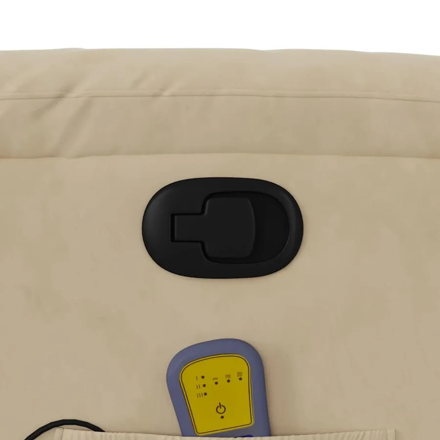 Fauteuil inclinable de massage crème tissu microfibre - 10