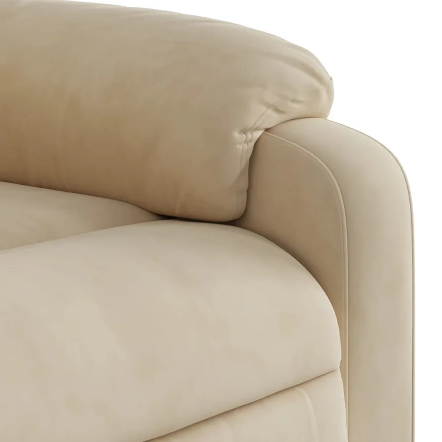 Fauteuil inclinable de massage crème tissu microfibre - 9
