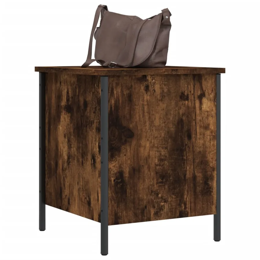 Banc de rangement chêne fumé 40x42,5x50 cm bois d'ingénierie - 4