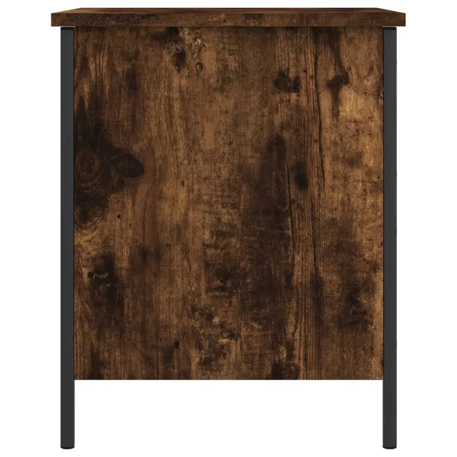 Banc de rangement chêne fumé 40x42,5x50 cm bois d'ingénierie - 7