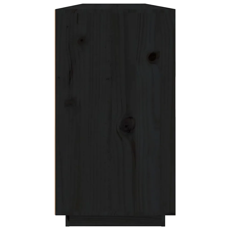 Buffet Noir 100x40x75 cm Bois massif de pin - 7