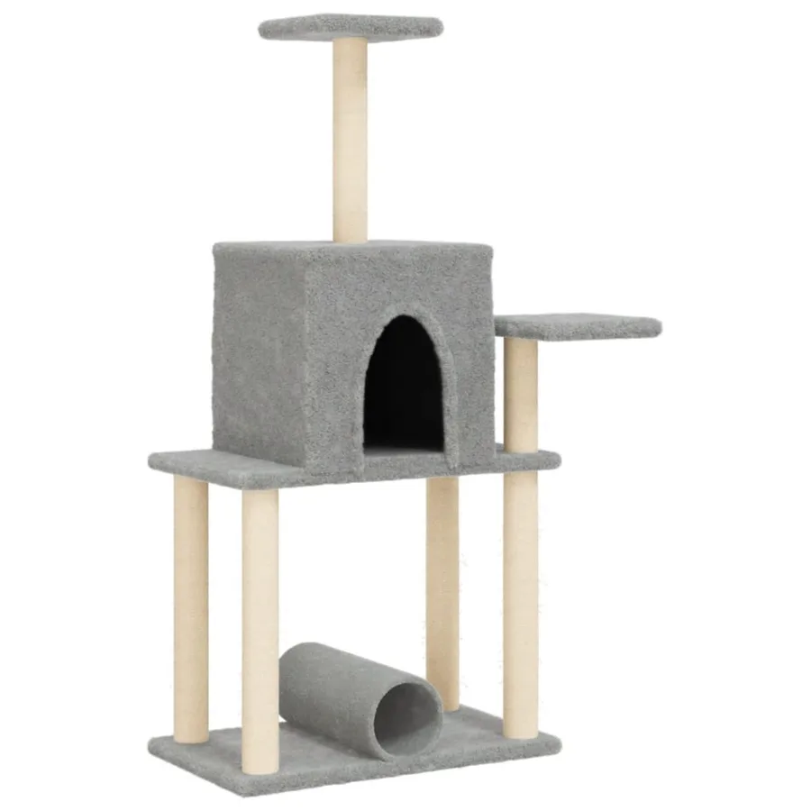 Arbre à chat avec griffoirs en sisal gris clair 122 cm - 2