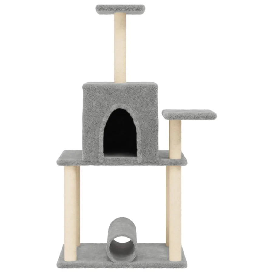 Arbre à chat avec griffoirs en sisal gris clair 122 cm - 4