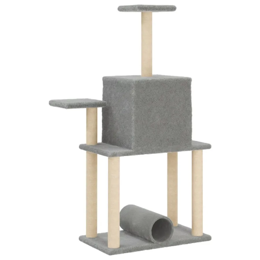 Arbre à chat avec griffoirs en sisal gris clair 122 cm - 6