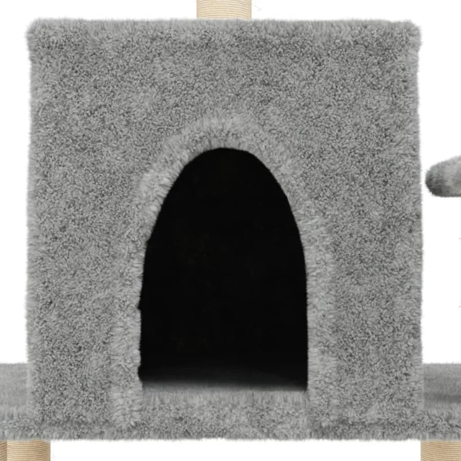 Arbre à chat avec griffoirs en sisal gris clair 122 cm - 7