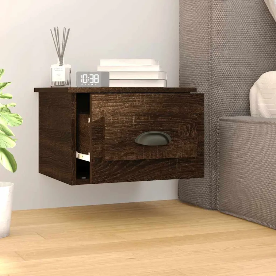 Tables de chevet murales 2 pcs Chêne marron 41,5x36x28 cm - 3