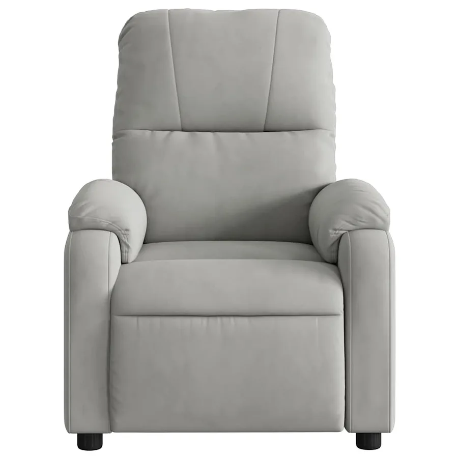 Fauteuil inclinable de massage gris clair tissu microfibre - 7