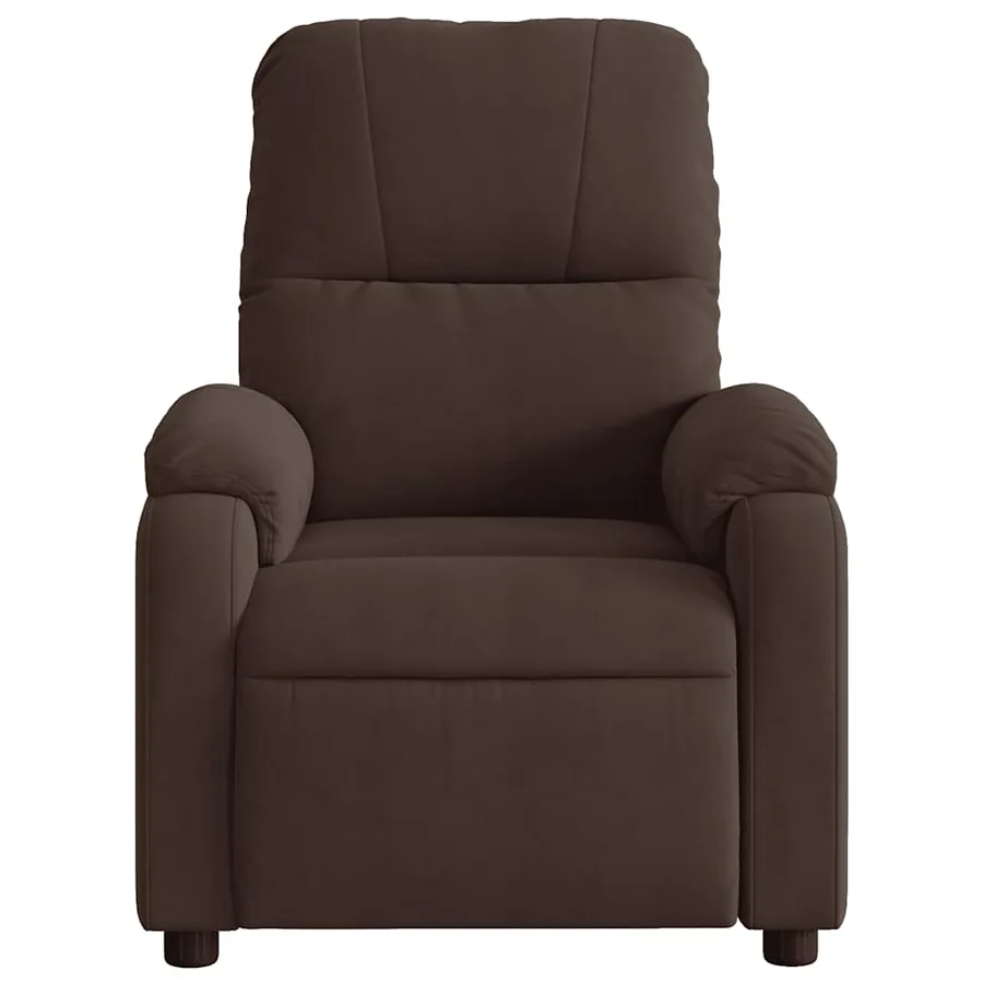 Fauteuil inclinable de massage marron tissu microfibre - 8