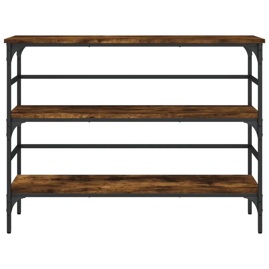 Table console chêne fumé 100x32x75 cm bois d'ingénierie - 5