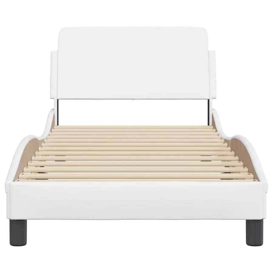 Cadre de lit Dover blanc 90x200 cm similicuir - 4