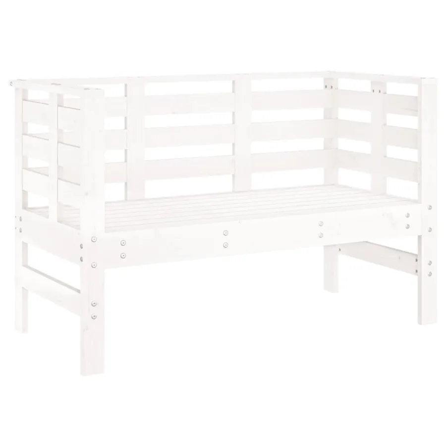 Banc de jardin blanc 111,5x53x71 cm bois massif de pin - 2