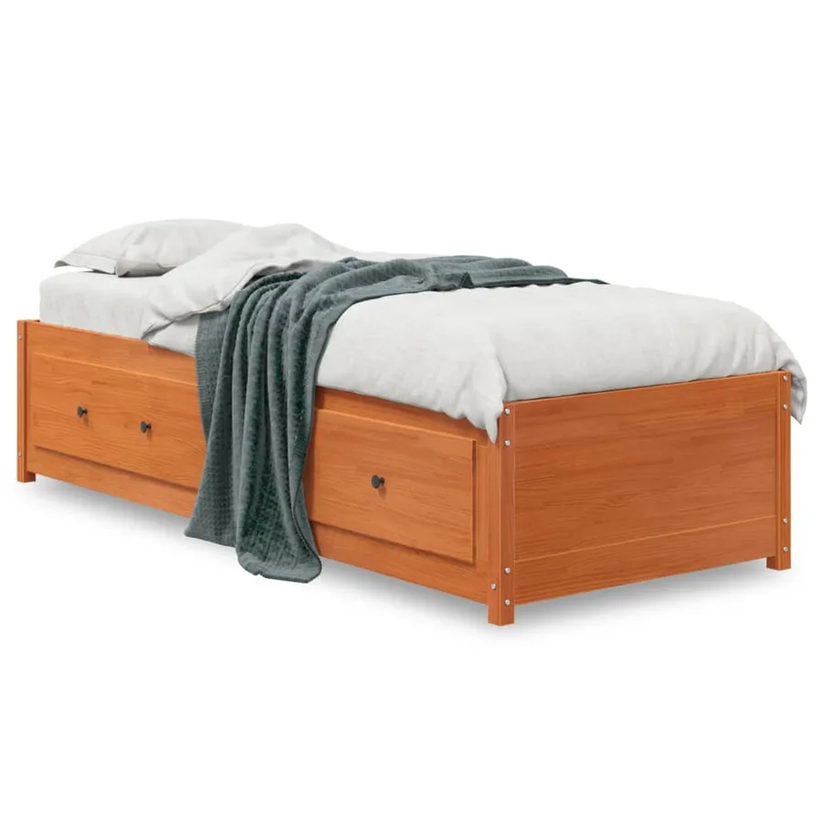 Lit de jour sans matelas cire marron 75x190 cm pin massif - 2