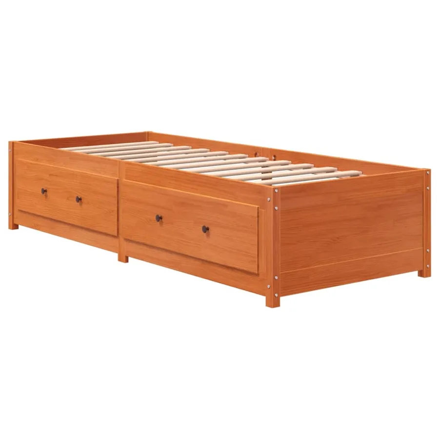 Lit de jour sans matelas cire marron 75x190 cm pin massif - 3