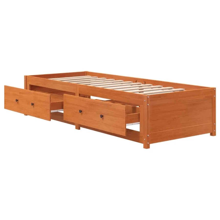 Lit de jour sans matelas cire marron 75x190 cm pin massif - 7