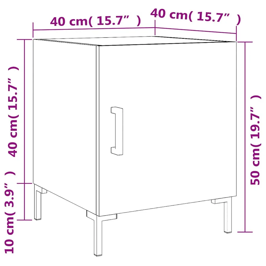 Tables de chevet 2 pcs sonoma gris 40x40x50cm bois d'ingénierie - 14