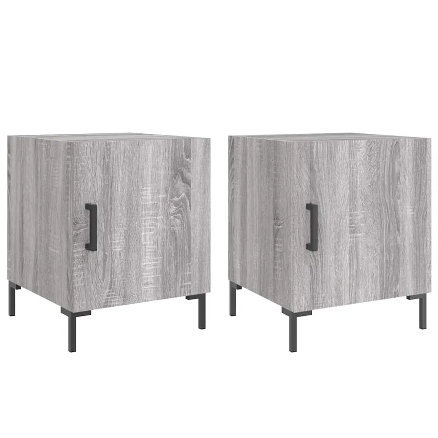 Tables de chevet 2 pcs sonoma gris 40x40x50cm bois d'ingénierie - 2