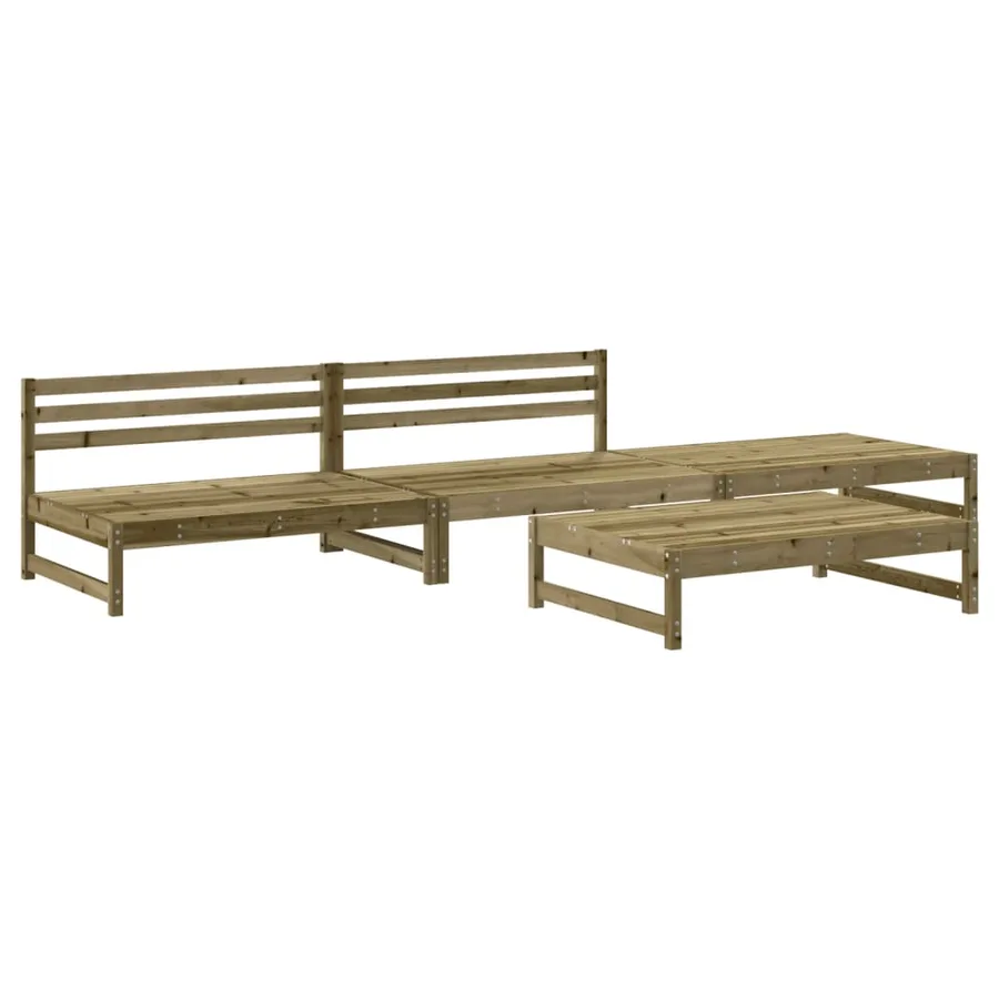 Salon de jardin 4 pcs bois de pin imprégné - 2