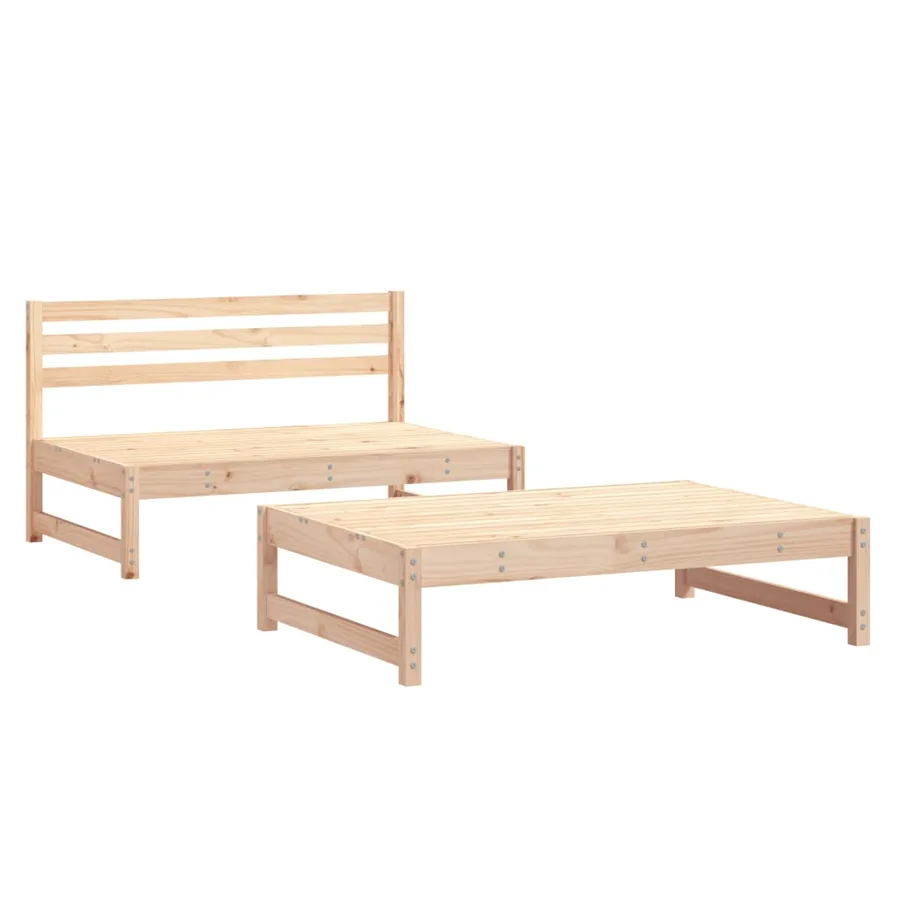 Salon de jardin 2 pcs bois de pin massif - 2