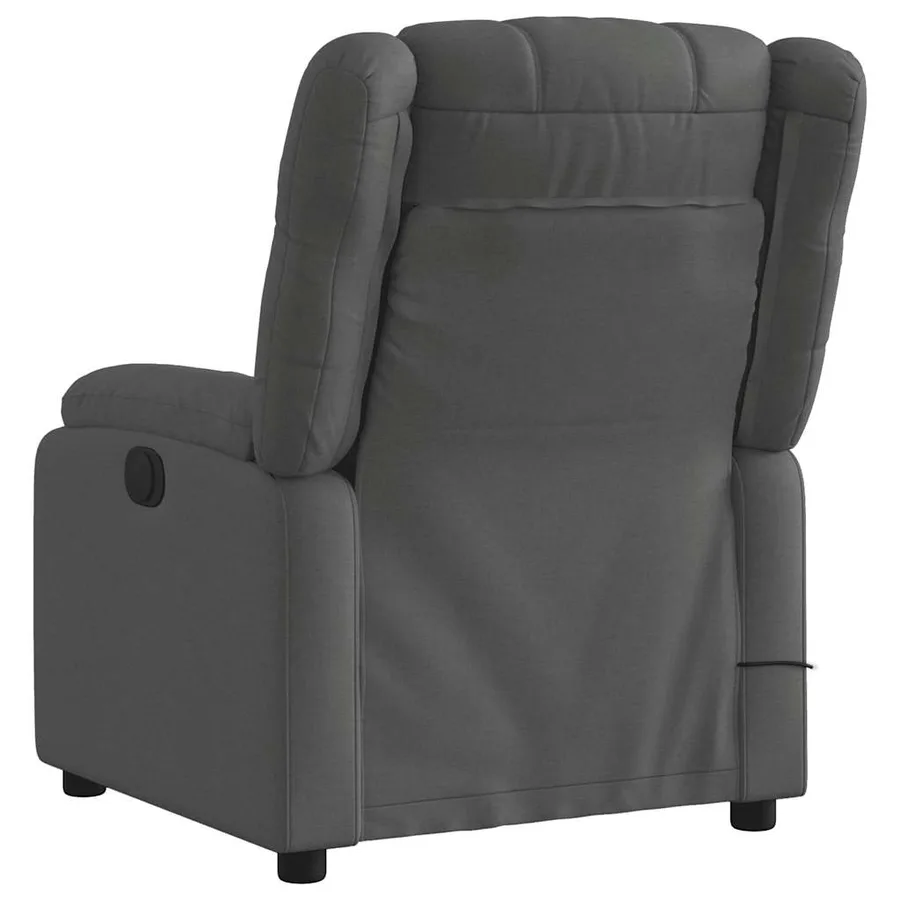 Fauteuil inclinable de massage gris foncé tissu - 4
