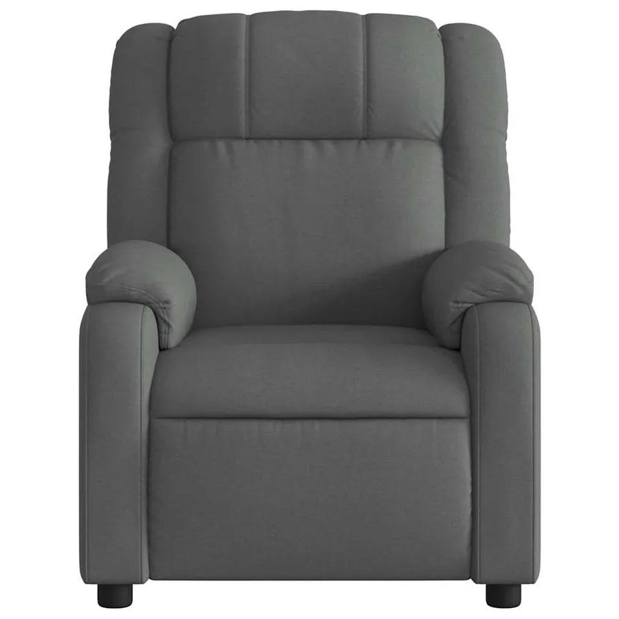 Fauteuil inclinable de massage gris foncé tissu - 7
