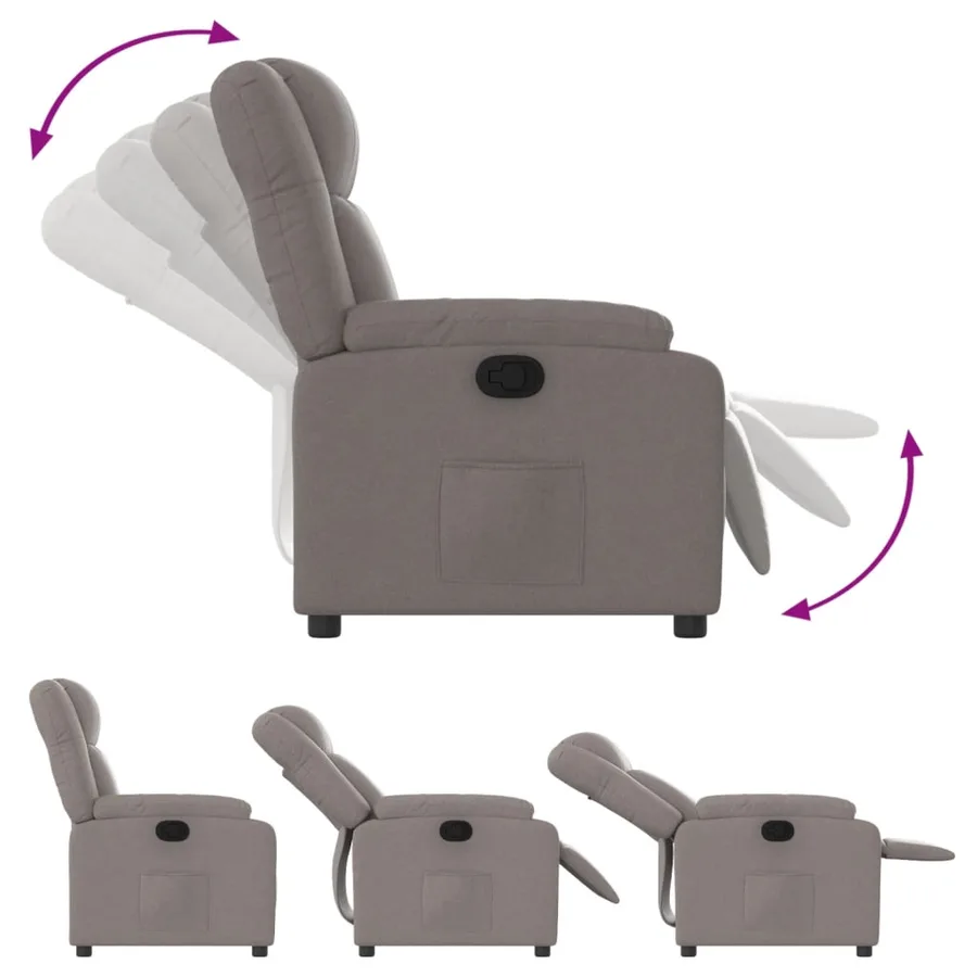 Fauteuil inclinable Taupe Tissu - 4