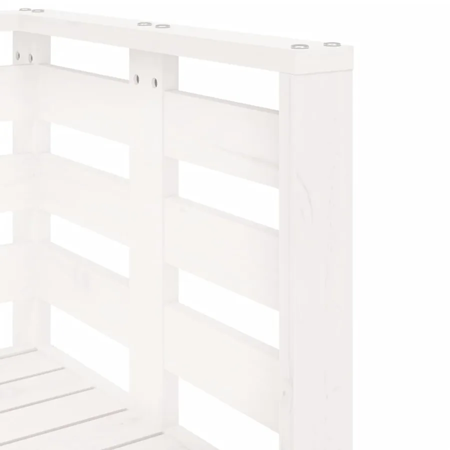 Salon de jardin 3 pcs blanc bois massif de pin - 7