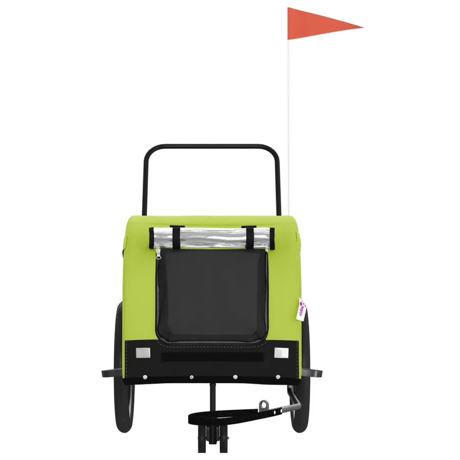 Remorque de vélo pour animaux de compagnie vert et noir - 3