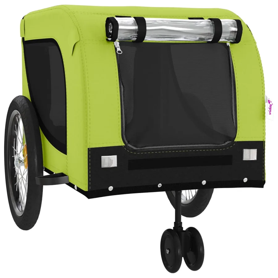 Remorque de vélo pour animaux de compagnie vert et noir - 4