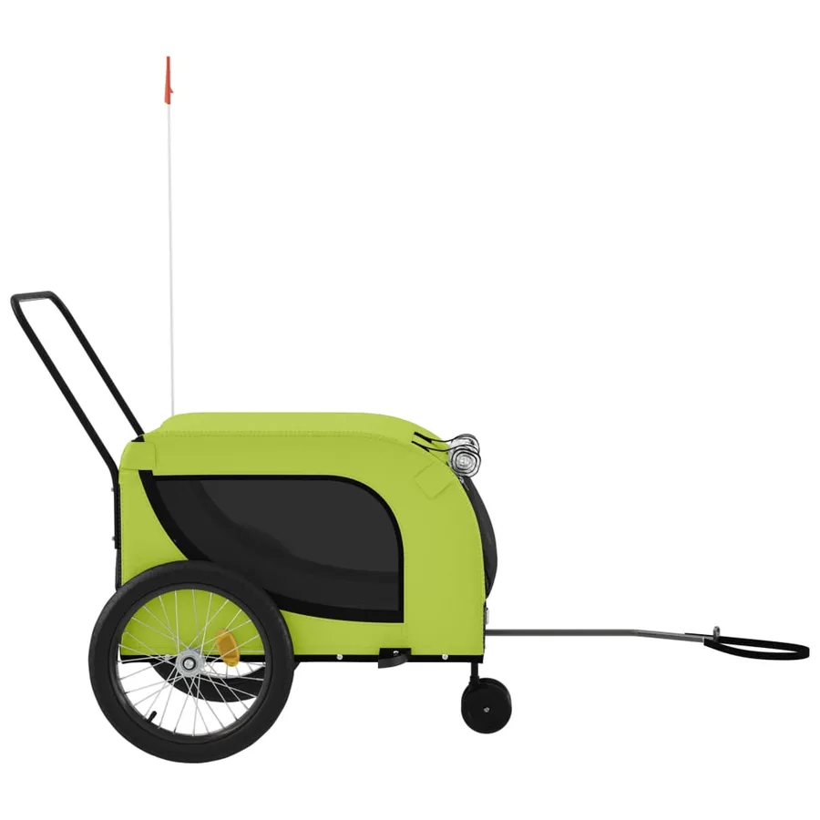 Remorque de vélo pour animaux de compagnie vert et noir - 5