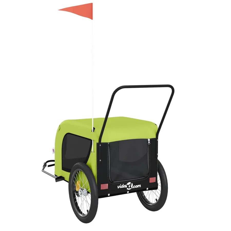 Remorque de vélo pour animaux de compagnie vert et noir - 7