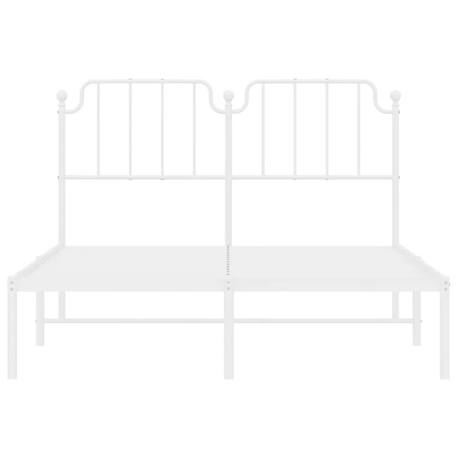 Cadre de lit métal sans matelas et tête de lit blanc 150x200 cm - 6