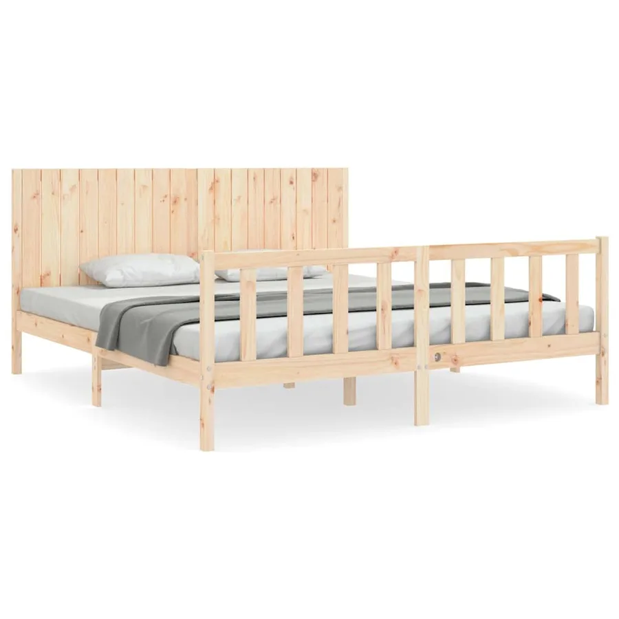 Cadre de lit sans matelas bois massif de pin - 2