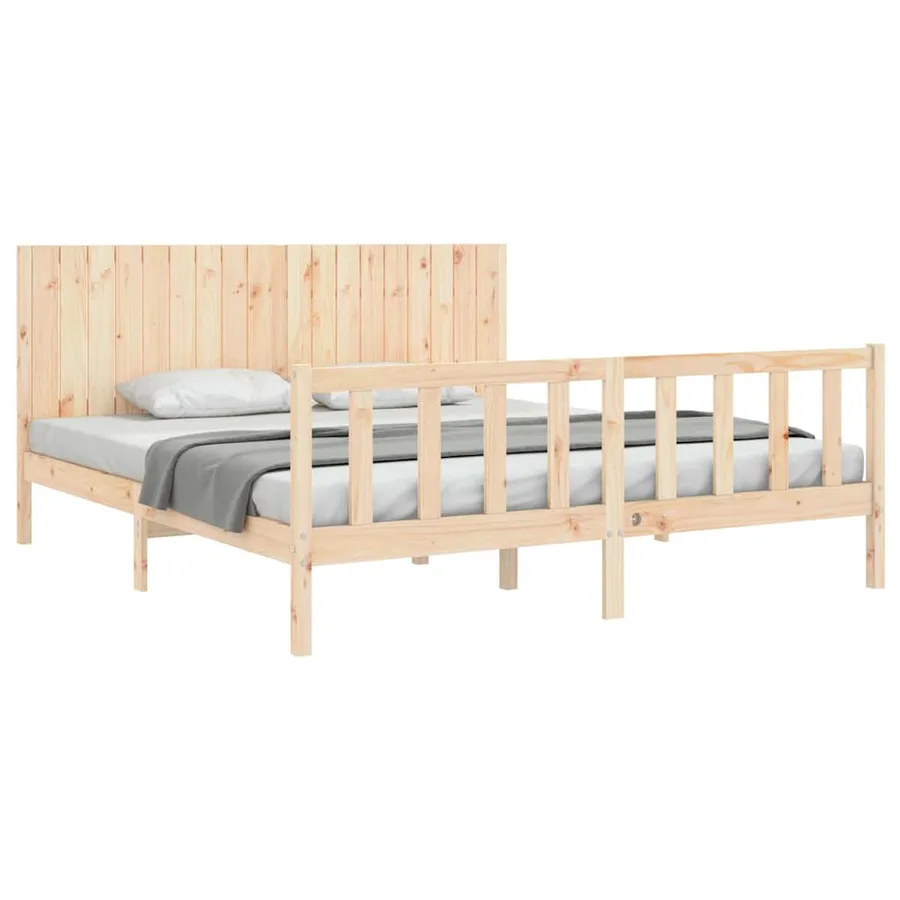 Cadre de lit sans matelas bois massif de pin - 3