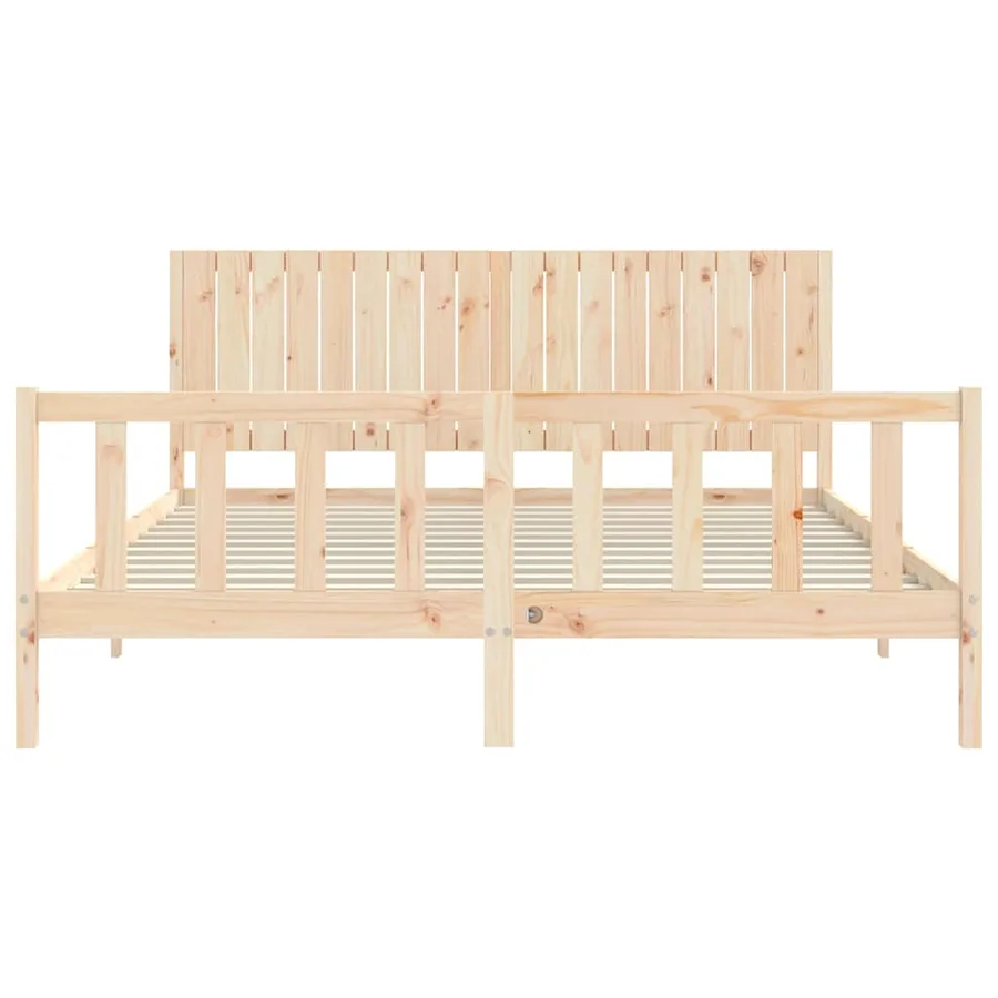 Cadre de lit sans matelas bois massif de pin - 6