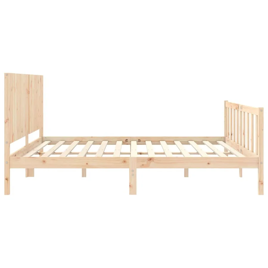 Cadre de lit sans matelas bois massif de pin - 7