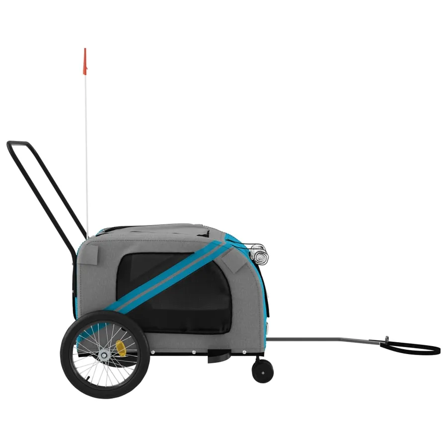 Remorque de vélo pour animaux de compagnie bleu et gris - 6
