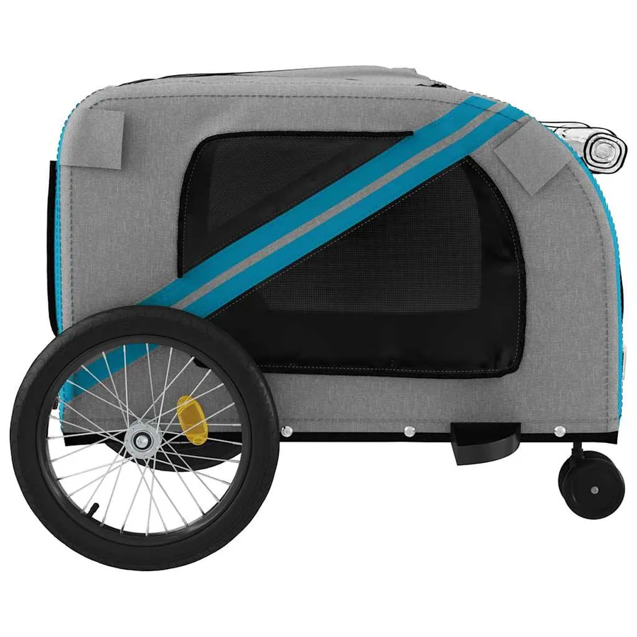 Remorque de vélo pour animaux de compagnie bleu et gris - 7