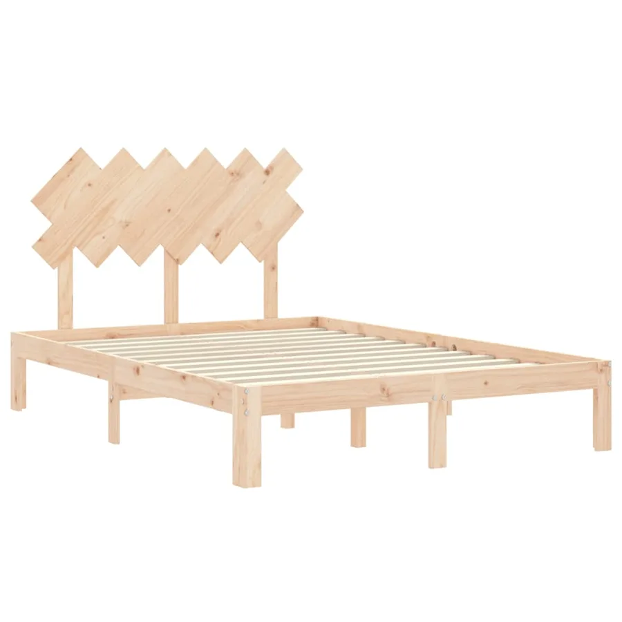 Cadre de lit sans matelas bois de pin massif - 5