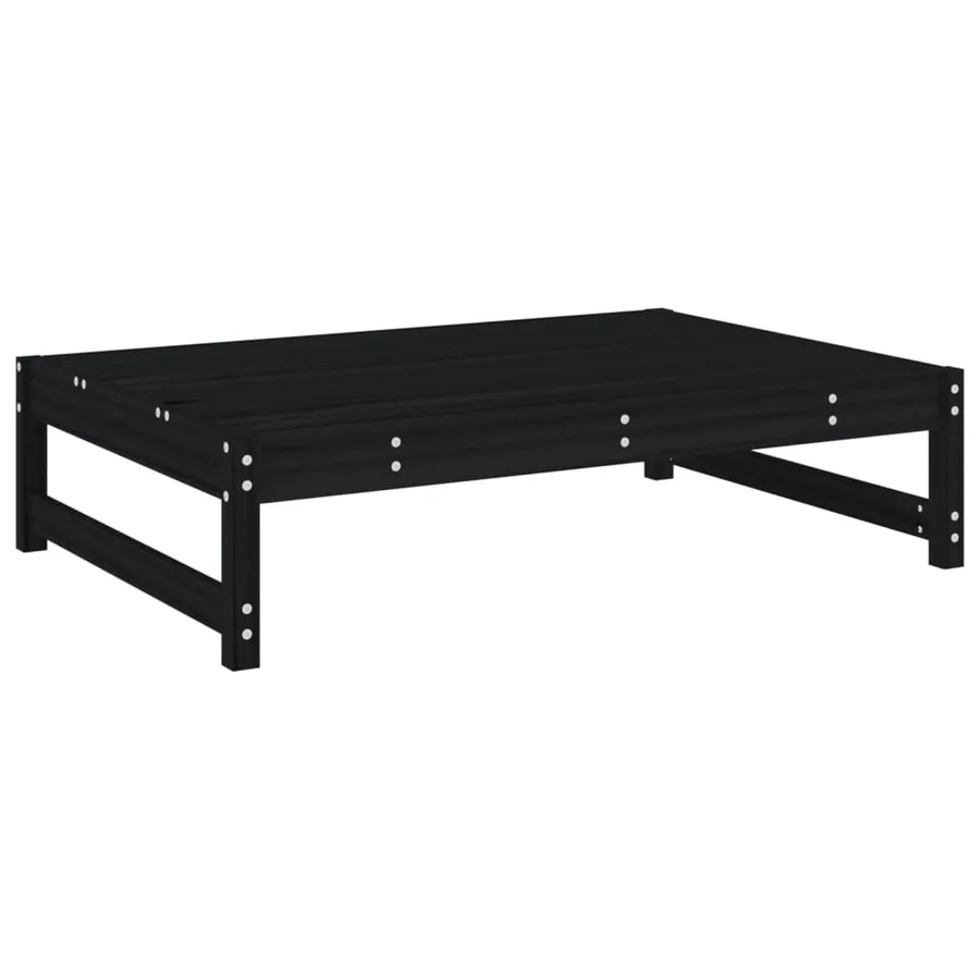 Salon de jardin 5 pcs noir bois massif de pin - 4