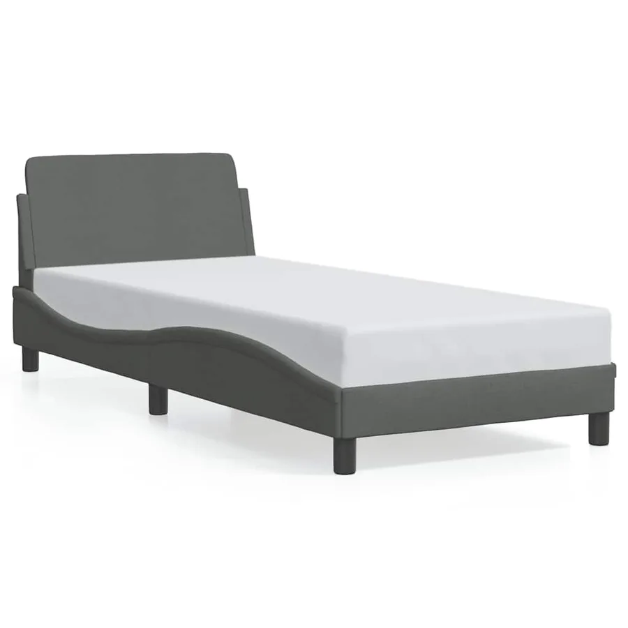 Cadre de lit Dover gris foncé 90x200 cm tissu - 2