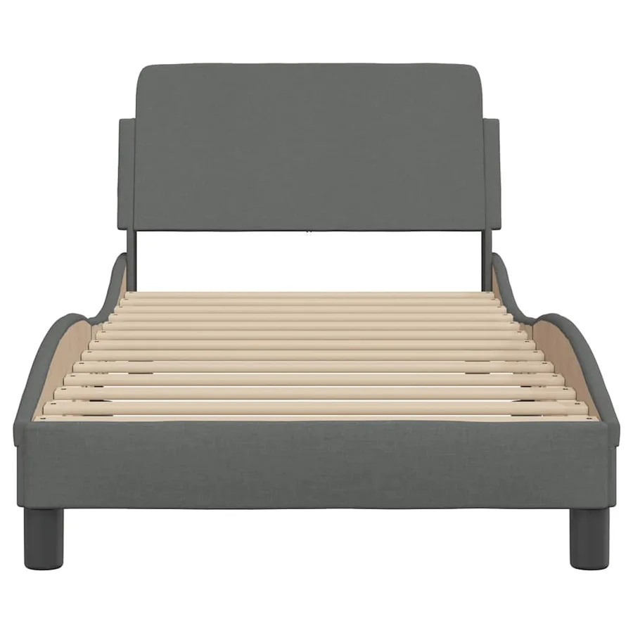Cadre de lit Dover gris foncé 90x200 cm tissu - 4