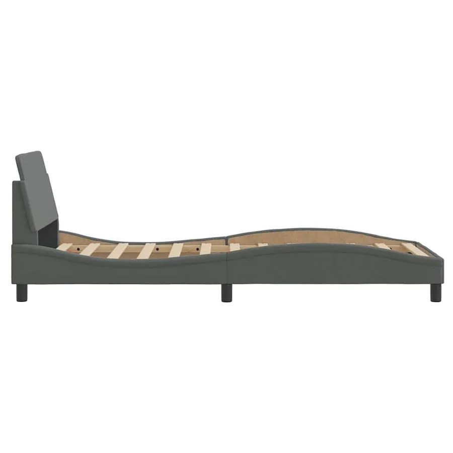 Cadre de lit Dover gris foncé 90x200 cm tissu - 5