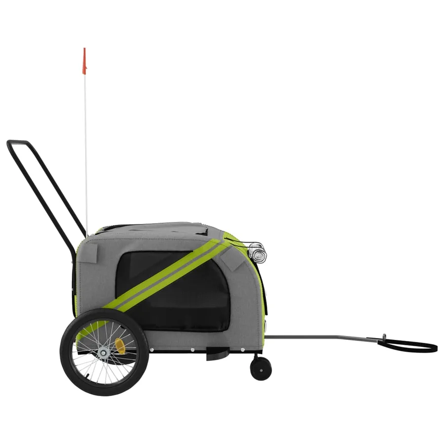 Remorque de vélo pour animaux de compagnie vert et gris - 6