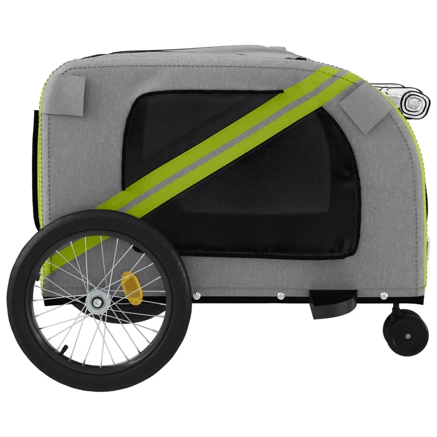 Remorque de vélo pour animaux de compagnie vert et gris - 7