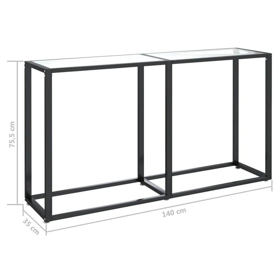 Table console Transparent 140x35x75,5 cm Verre trempé - 6