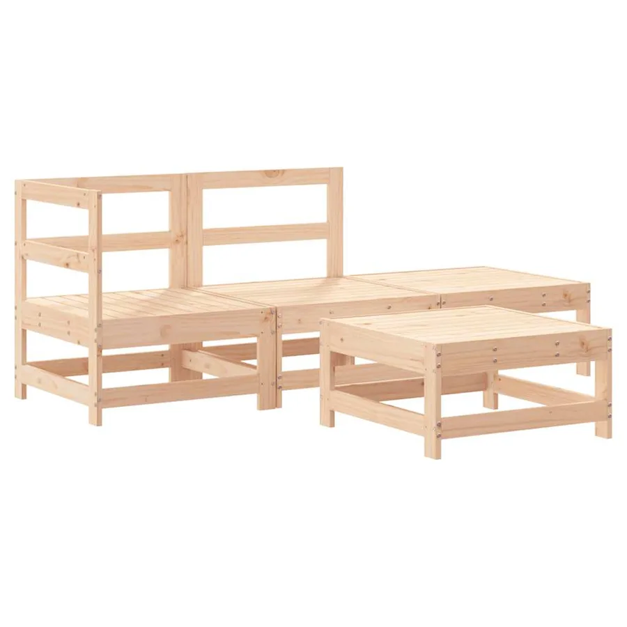 Salon de jardin 4 pcs bois massif de pin - 2