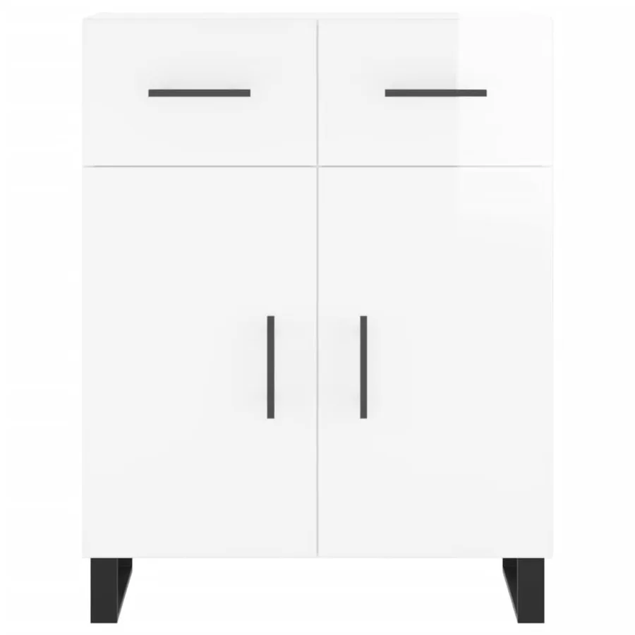Buffet Blanc brillant 69,5x34x90 cm Bois d'ingénierie - 6