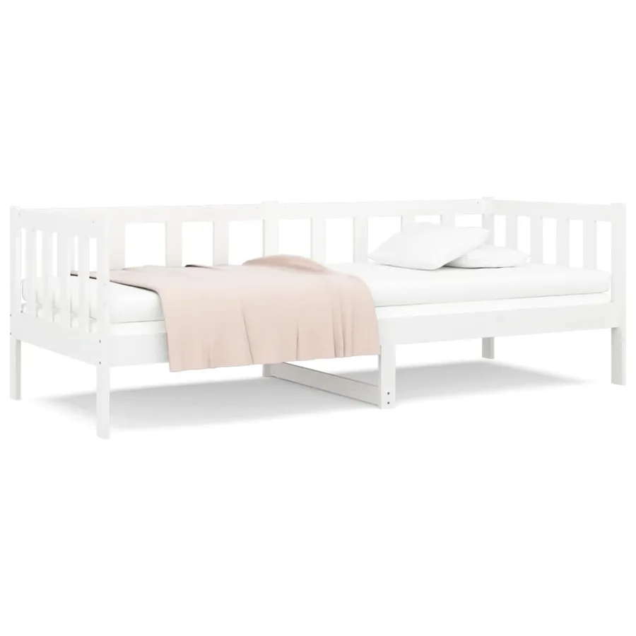 Lit de jour sans matelas blanc 90x190 cm bois de pin massif - 2