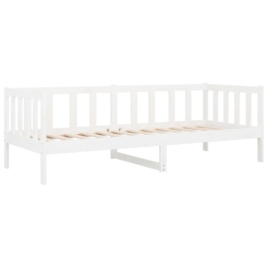 Lit de jour sans matelas blanc 90x190 cm bois de pin massif - 5